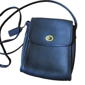 Vintage Coach Crossbody Purse Scooter Black Turnlock Flap Small Women 9893 Goth
